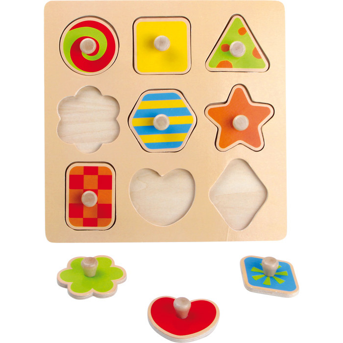 Puzzle pièces à poser Formes géométriques avec poignées de préhension