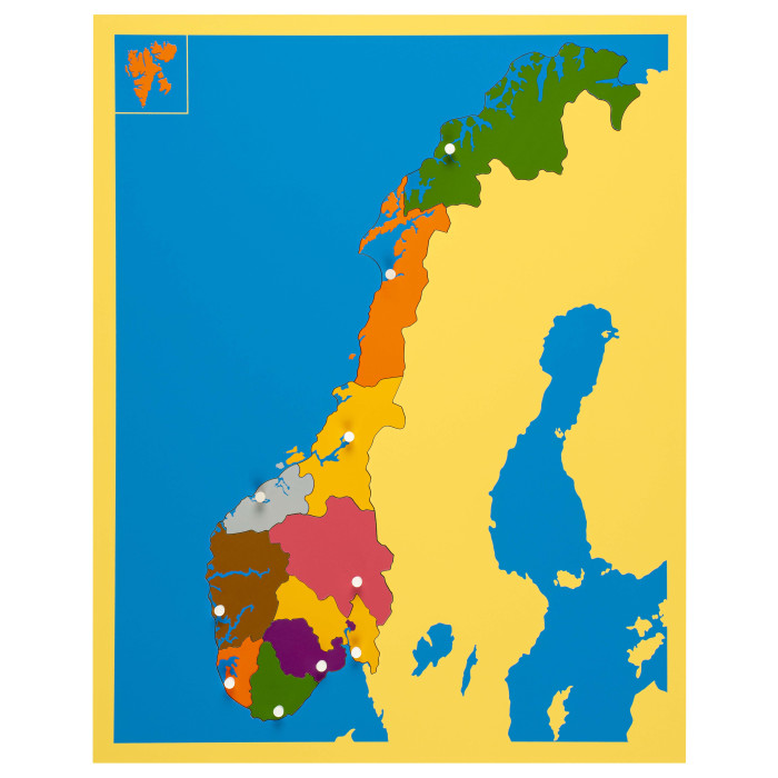 Carte-puzzle de la Norvège Montessori - Nienhuis  Montessori 0175J0 - Matériel pédagogique