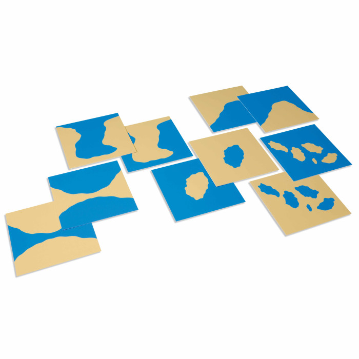 Cartes des formes de contrastes géographiques Montessori - Nienhuis  Montessori 022900 - Matériel pédagogique