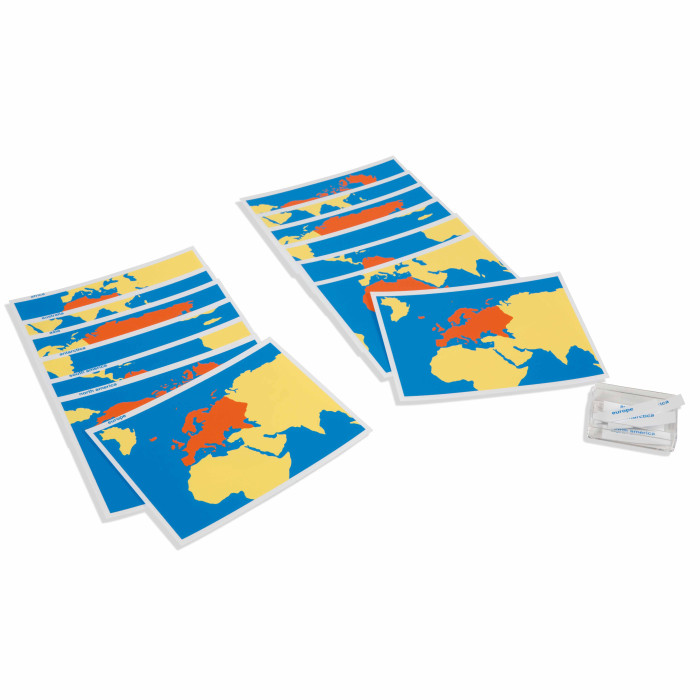 Cartes des parties du monde Montessori - Nienhuis  Montessori 023501 - Matériel pédagogique