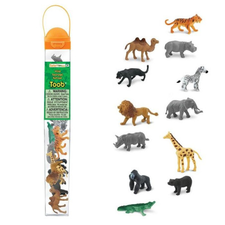 Tube d'animaux sauvages Safari Ltd® 695004 - Collection de 12 figurines  réalistes