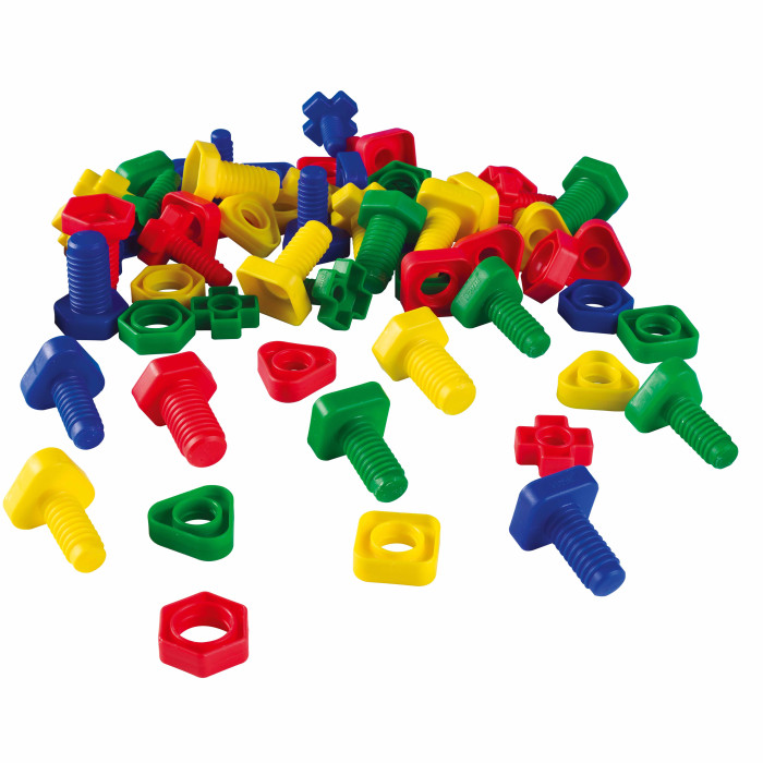 Boulons et écrous en plastique lot de 64 pièces - Educo