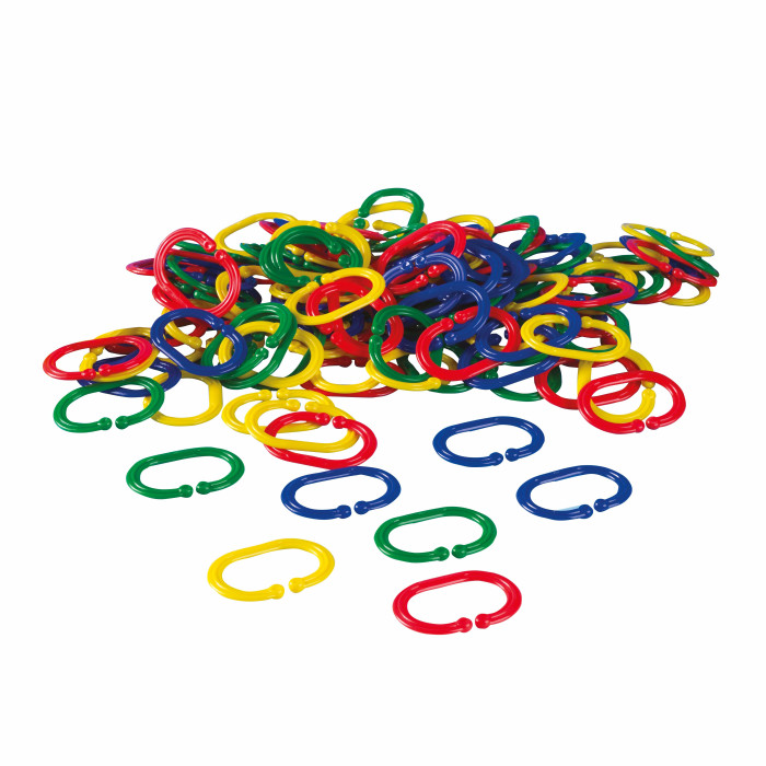 Maxi chaînons plastiques 4 couleurs assorties sac de 64 pièces - Educo E136013 - Matériel éducatif