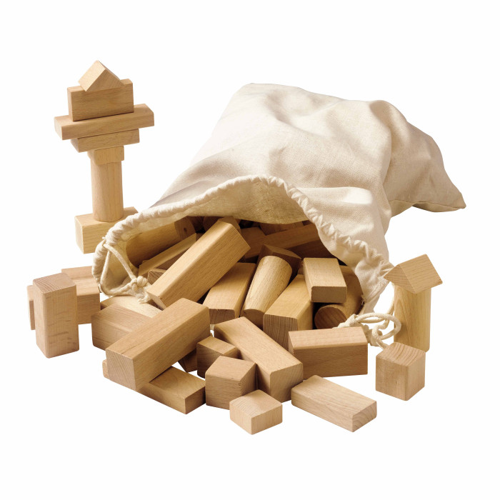 Blocs de construction en bois coloris naturel - Educo E522480 - Matériel éducatif