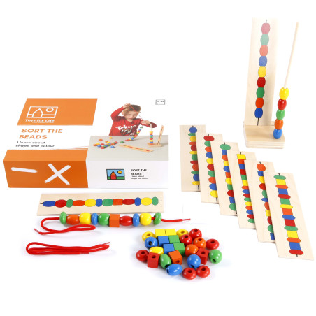 Jeu éducatif Sort the beads - Trie les perles pour développer la coordination œil-main et la logique mathématiques - Toys For Li