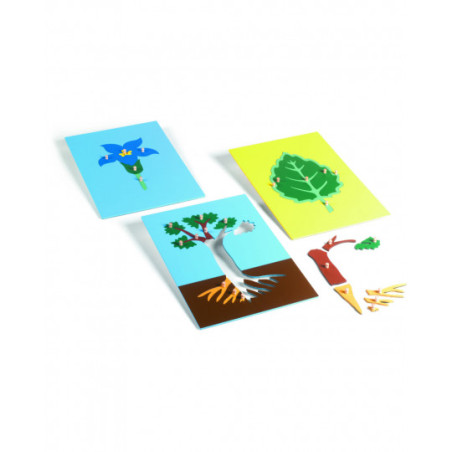 Puzzles Botaniques Montessori GAM : Lot Arbre, Feuille, Fleur - AMI