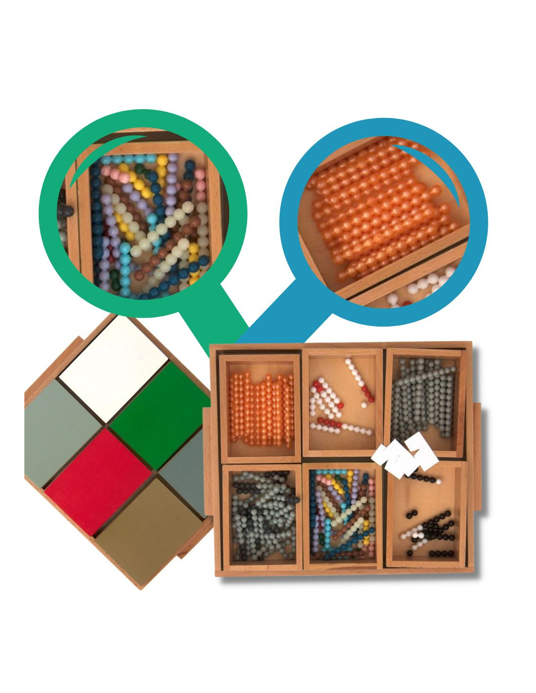 Jouet éducatif - Montessori - 2 en 1 - Perles colorées - Bloc de construction - Pour enfants 3-5