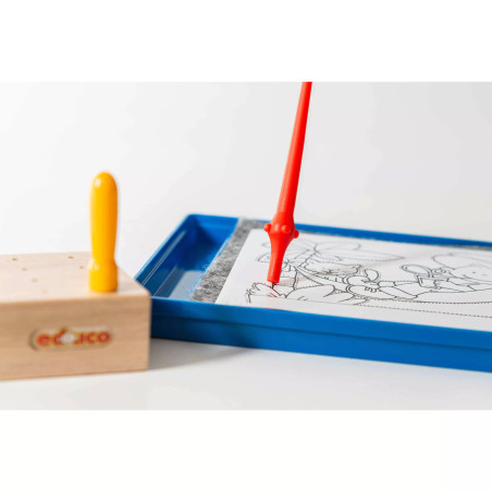 Rangement pour 12 poinçons en bois naturel | Accessoire de rangement pratique pour les élèves