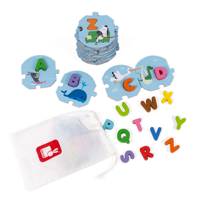 Puzzle Éducatif Janod - Apprendre l’Alphabet | Jouet Pédagogique