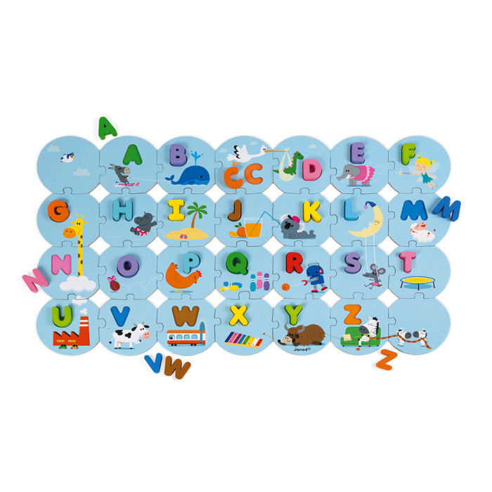 Puzzle Éducatif Janod - Apprendre l’Alphabet | Jouet Pédagogique