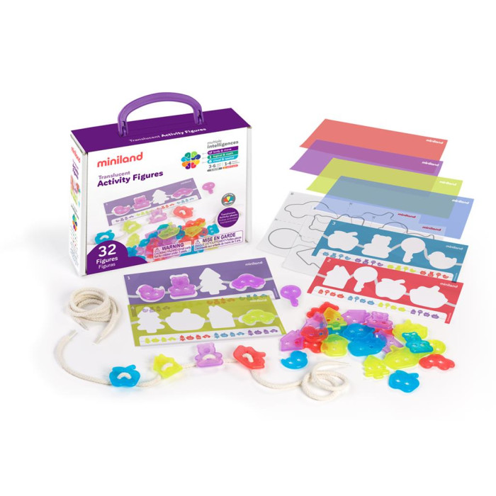 Valisette d'Activité éducative avec Figurines translucides | Accessoire idéal pour table sensorielle - Motricité fine et coordin