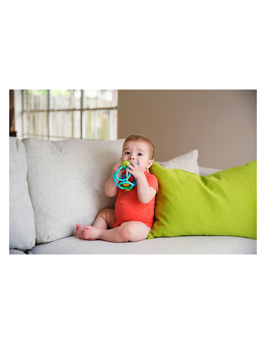 Anneau De Dentition Bébé En Silicone Alimentaire - Sans BPA - Soulage Gencives - Pour Bébés 3 Mois Et Plus