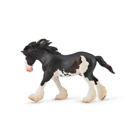 Étalon Clydesdale CollectA - Noir Sabino | Figurine Réaliste de Cheval