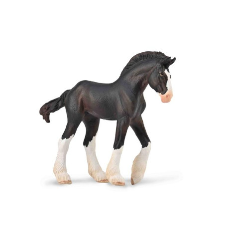 Poulain Clydesdale Noir CollectA 88982 - Cheval Trait | LesMinis