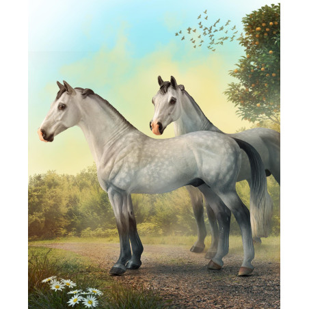 Étalon hanovrien gris pommelé. 14.5cm - Echelle 1:20 Collecta 88957