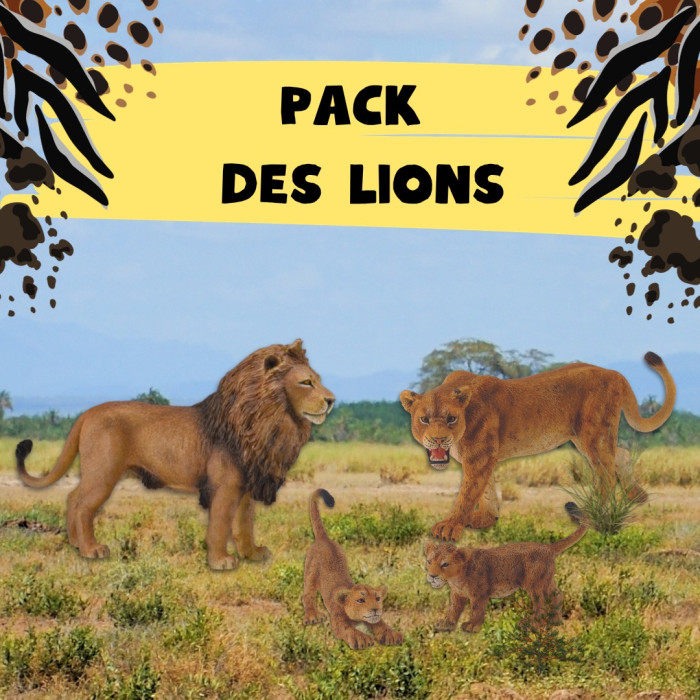 Pack de Figurines réalistes de Lions Africains CollectA - Découvrez la Savane chez Vous