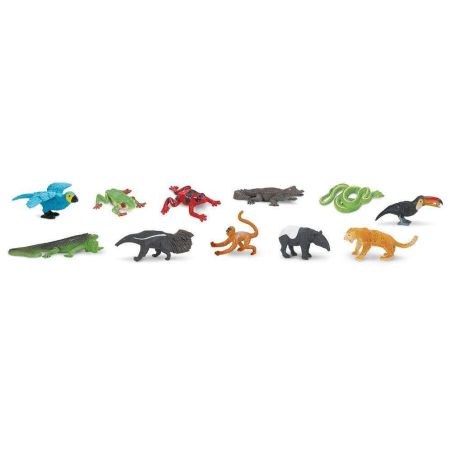 Forêt Tropicale TOOB® - Lot de 11 Figurines d’Animaux tube Safari Ltd® | + BONUS