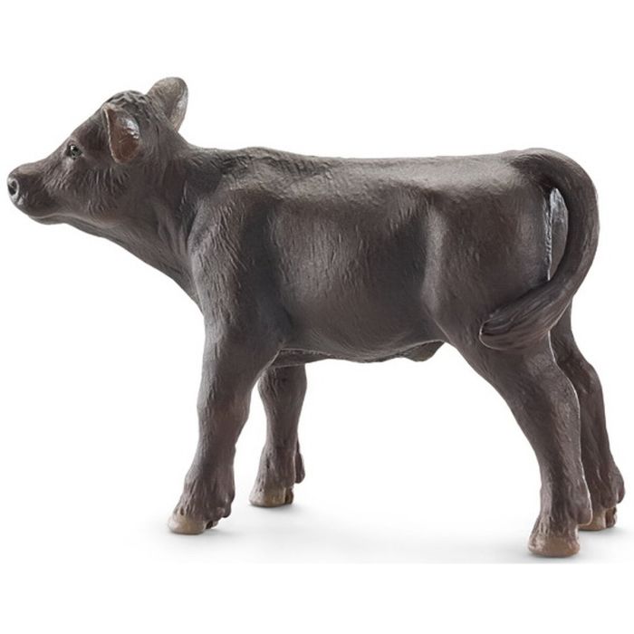 Figurine de Veau Black Angus Schleich - Animaux de la Ferme Bébé Vache 13768 - Réaliste et Éducative