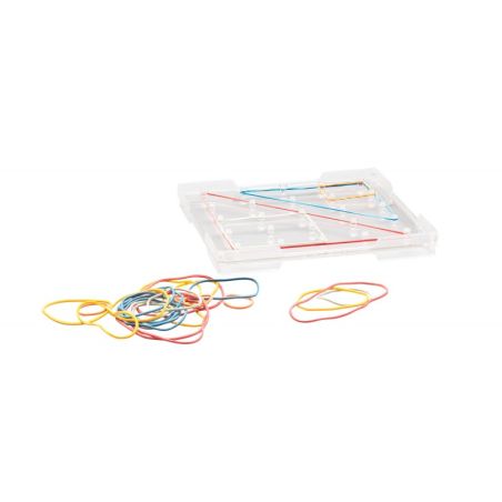 Géoplan Transparent 15cm pour Enfants - Jeu Éducatif de Géométrie Créative