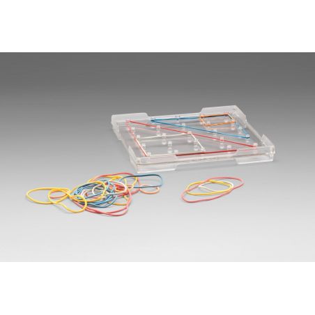 Géoplan Transparent 15cm pour Enfants - Jeu Éducatif de Géométrie Créative