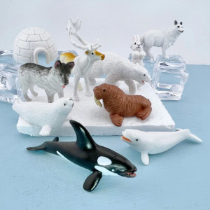 Figurines thème Arctique - Tube Safari Ltd® 681604 | Matériel pédagogique | Enrichissement Montessori | Jouet