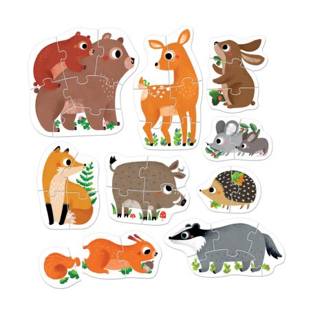 Puzzles Évolutifs Animaux de la Forêt - Jeu Éducatif pour Enfants dès 2 ans