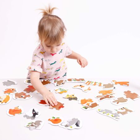 Puzzles Évolutifs Animaux de la Forêt - Jeu Éducatif pour Enfants dès 2 ans