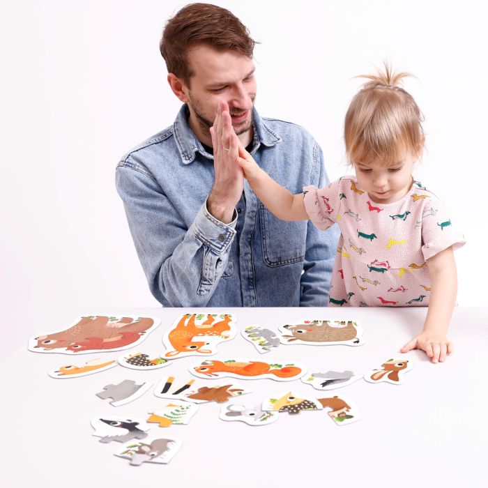 Puzzles Évolutifs Animaux de la Forêt - Jeu Éducatif pour Enfants dès 2 ans