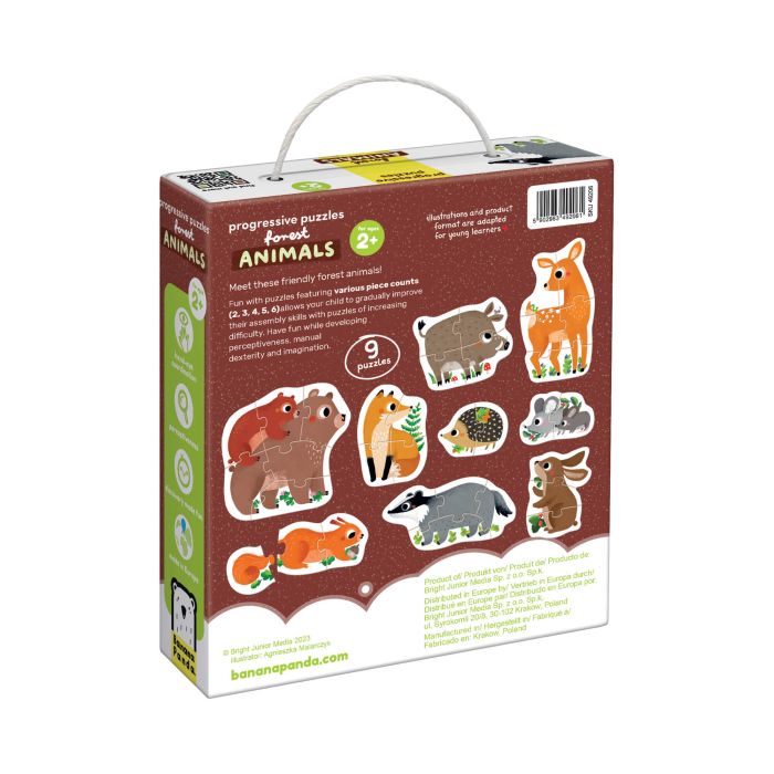 Puzzles Évolutifs Animaux de la Forêt - Jeu Éducatif pour Enfants dès 2 ans