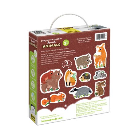 Puzzles Évolutifs Animaux de la Forêt - Jeu Éducatif pour Enfants dès 2 ans