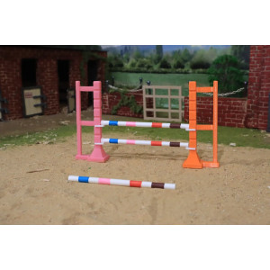 Obstacles d'Entraînement Bicolore Rose et Orange pour Figurines Équestres - LesMinis