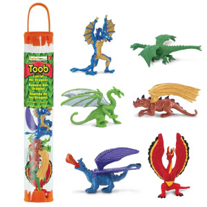 Figurines Dragons 1 - tube Safari Ltd® 685604 | Jouet réaliste | Matériel pédagogiqueAnimaux Montessori