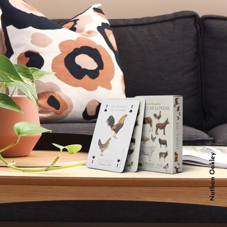 Animaux de la Ferme - Jeu de 54 Cartes à Jouer avec Illustrations | LesMinis.fr