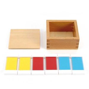 Matériel sensoriel Montessori : 1ère boîte des couleurs — Discrimination visuelle — Maternelle