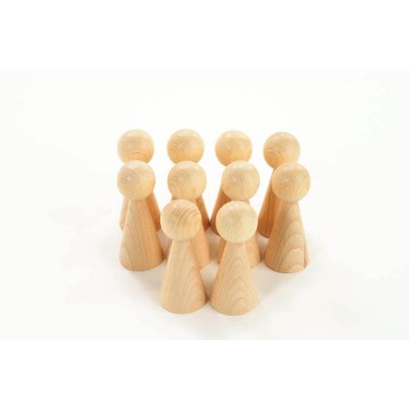 Figurines en Bois Naturel - Jeu Libre TickiT pour Enfants | lesminis.fr