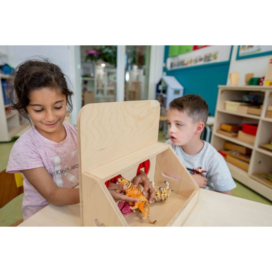 Boîte Tactile en Bois - Développement Sensoriel et Vocabulaire | LesMinis.fr