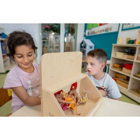 Boîte Tactile en Bois - Développement Sensoriel et Vocabulaire | LesMinis.fr