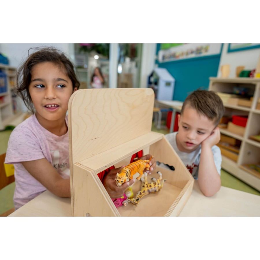 Boîte Tactile en Bois - Développement Sensoriel et Vocabulaire | LesMinis.fr