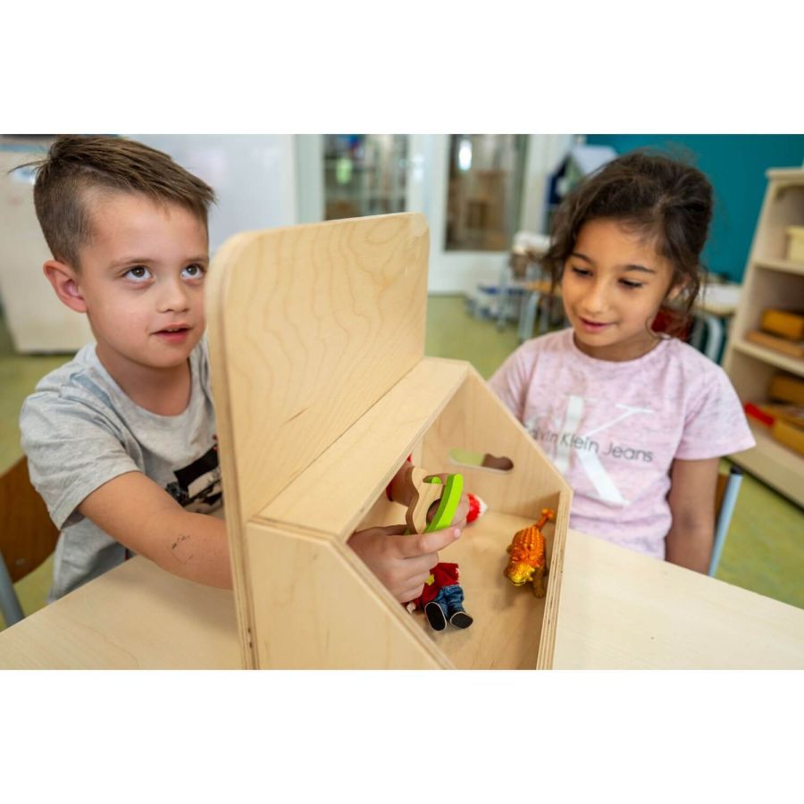 Boîte Tactile en Bois - Développement Sensoriel et Vocabulaire | LesMinis.fr