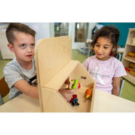 Boîte Tactile en Bois - Développement Sensoriel et Vocabulaire | LesMinis.fr