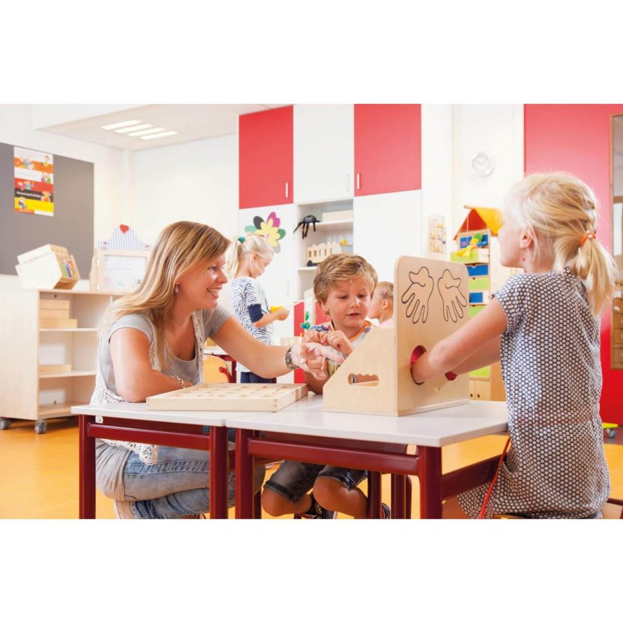 Boîte Tactile en Bois - Développement Sensoriel et Vocabulaire | LesMinis.fr