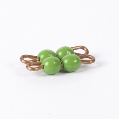 Carré de 2 en Perles de Nylon Individuelles : Vert - Matériel Montessori Nienhuis