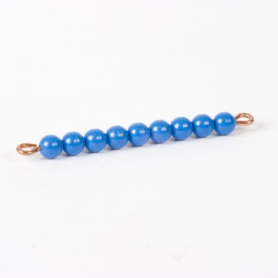 Barrette de 9 Perles de Nylon Individuelles : Bleu Foncé - Matériel Montessori Nienhuis