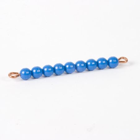 Barrette de 9 Perles de Nylon Individuelles : Bleu Foncé - Matériel Montessori Nienhuis