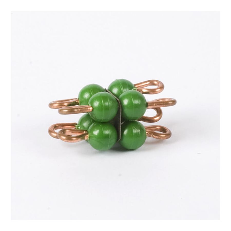 Cube de 2 en Perles de Nylon Individuelles : Vert - Matériel Montessori Nienhuis