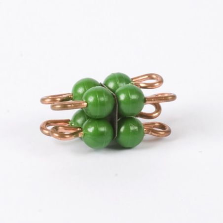 Cube de 2 en Perles de Nylon Individuelles : Vert - Matériel Montessori Nienhuis