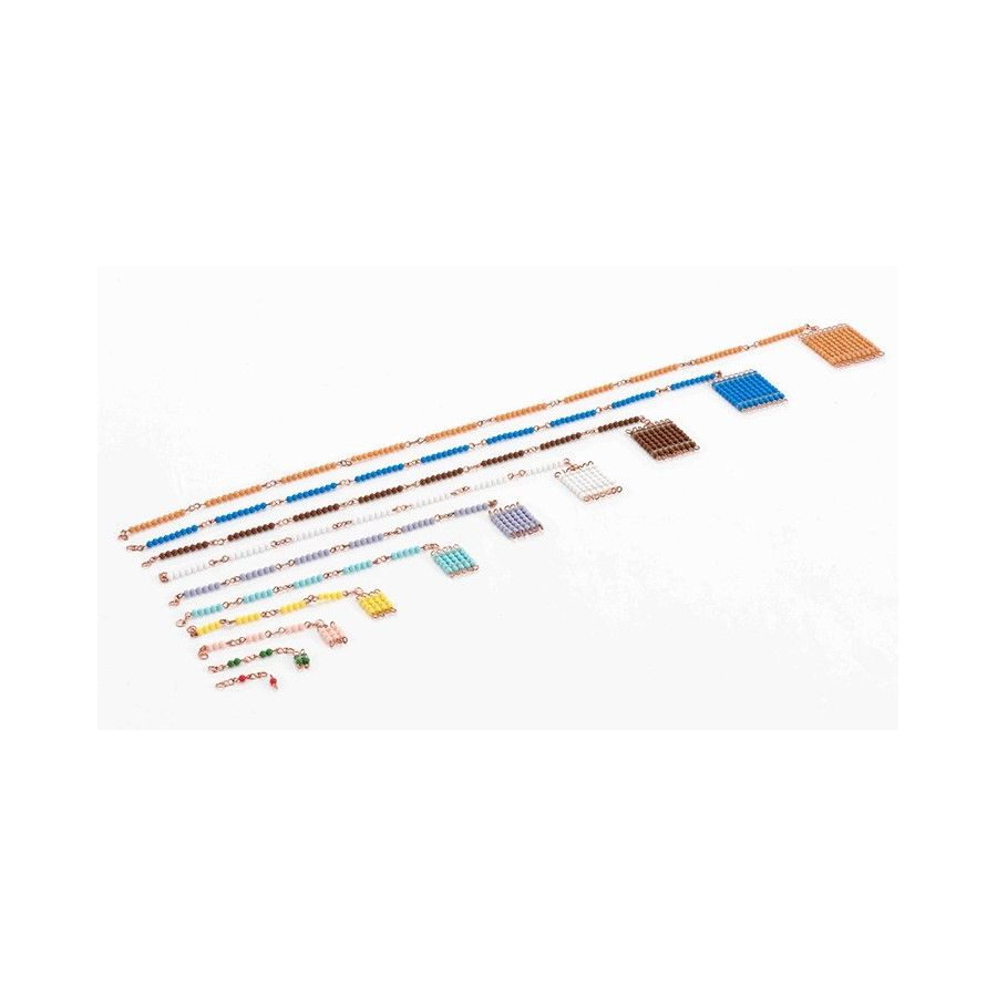 Chaînes et Carrés de Perles Courtes | Matériel Mathématiques Montessori