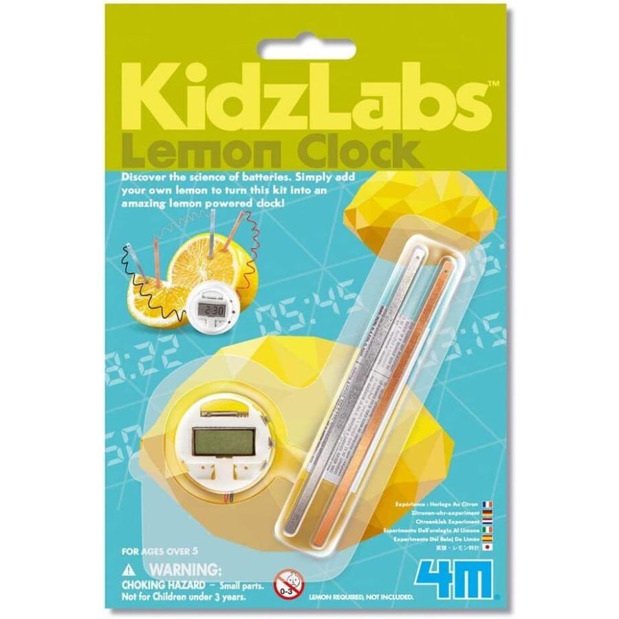 Kit Horloge Citron 4M KidzLabs | Expérience scientifique 5+ ans | LesMinis