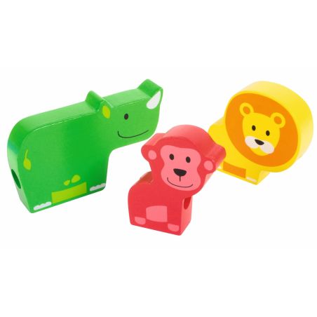 Animal Line Beleduc - Jeu éducatif à enfiler avec animaux du safari pour enfants dès 2 ans