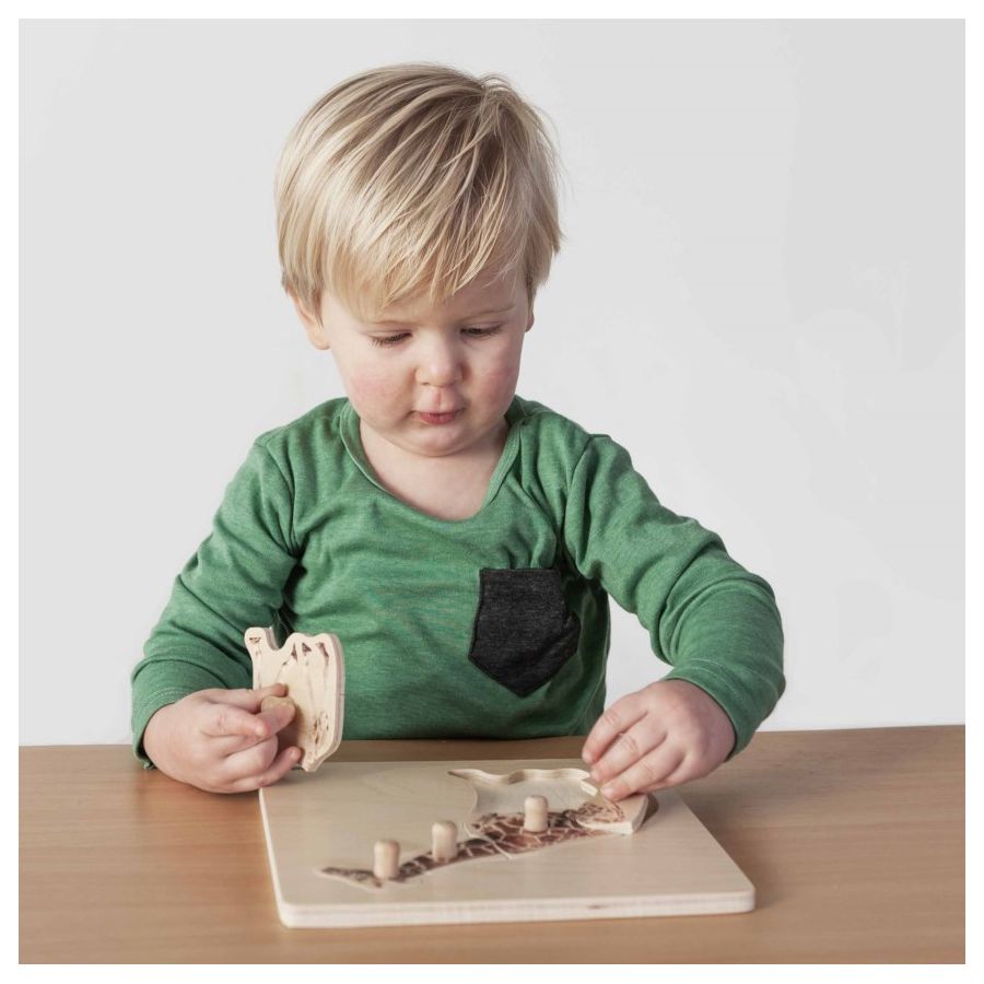 Puzzle Girafe Montessori | Développement Moteur et Zoologie 2+ ans | AMI